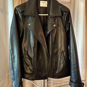 Old Navy Women's Black Leather Jacket